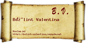 Bálint Valentina névjegykártya