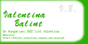 valentina balint business card